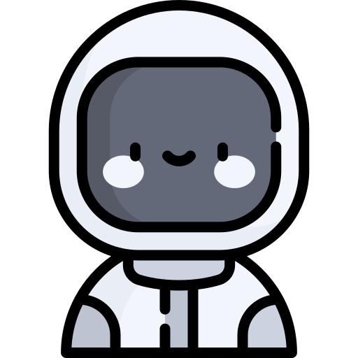 astronauta Kawaii Lineal color ikona