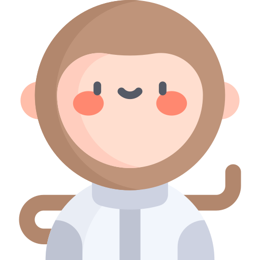 scimmia Kawaii Flat icona