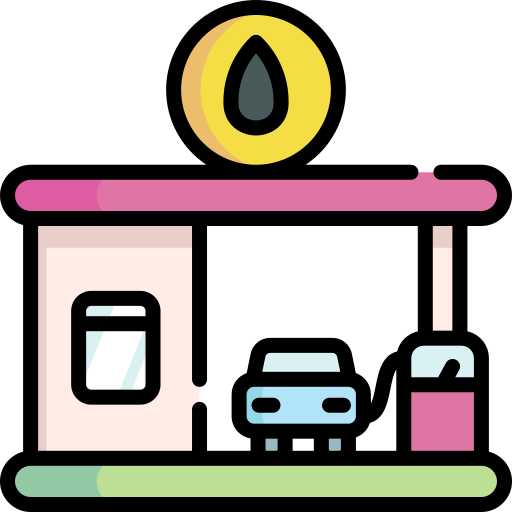 benzinestation Special Lineal color icoon