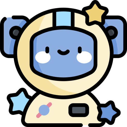 astronauta Kawaii Lineal color icona