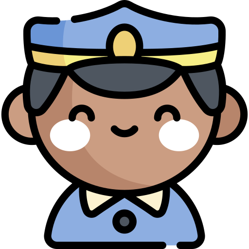 policjant Kawaii Lineal color ikona