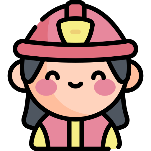 bombeiro Kawaii Lineal color Ícone