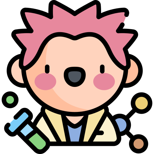 과학자 Kawaii Lineal color icon