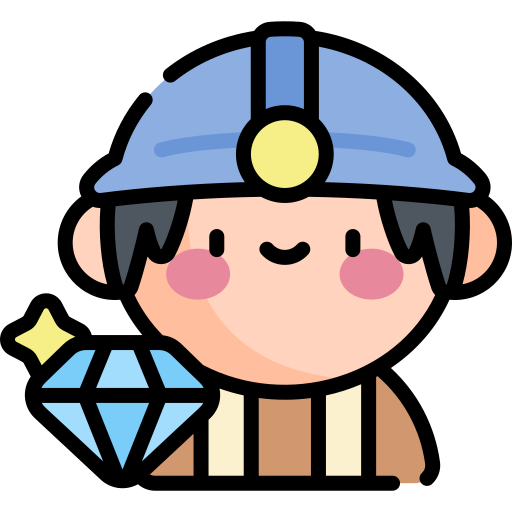 mijnwerker Kawaii Lineal color icoon