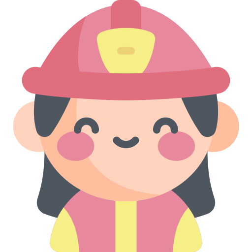 bombero Kawaii Flat icono