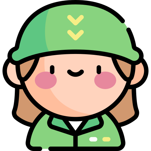 soldado Kawaii Lineal color icono