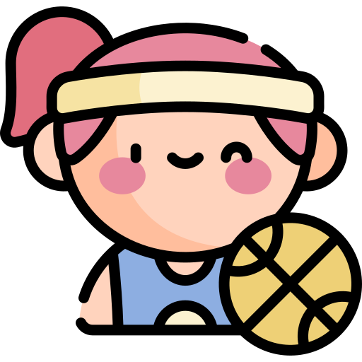 giocatore di basket Kawaii Lineal color icona