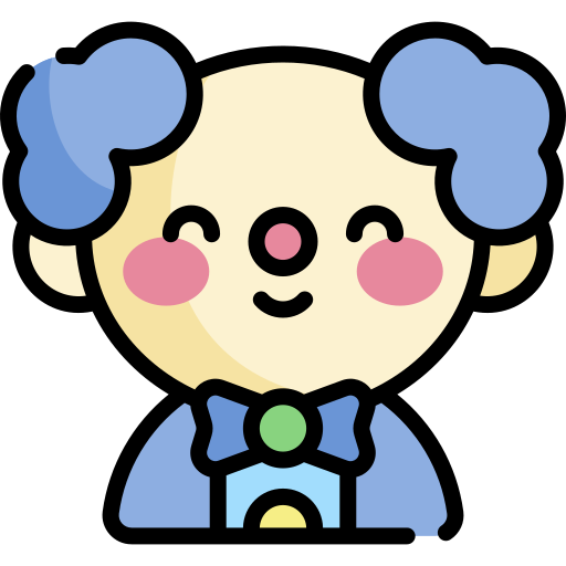 clown Kawaii Lineal color icoon