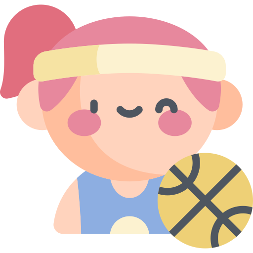 giocatore di basket Kawaii Flat icona