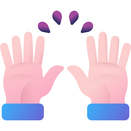 handen omhoog 3D Color icoon