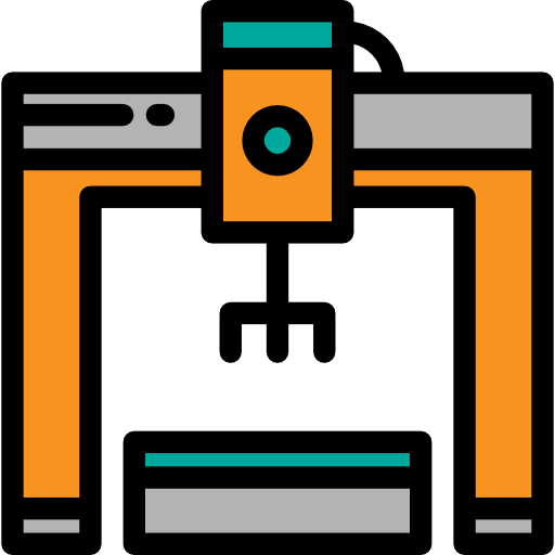 산업용 로봇 Detailed Rounded Lineal color icon