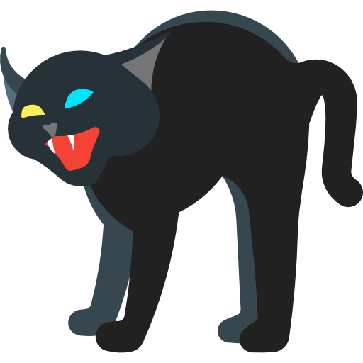 Black cat Revicon Flat icon