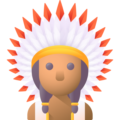아메리카 원주민 3D Color icon