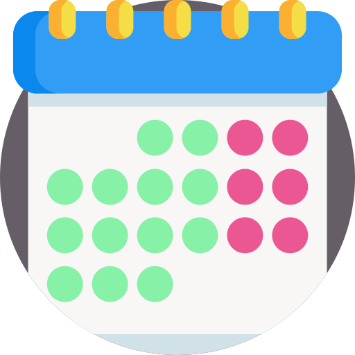 calendrier Detailed Flat Circular Flat Icône