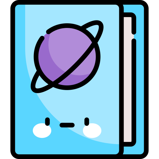 livre de science Kawaii Lineal color Icône