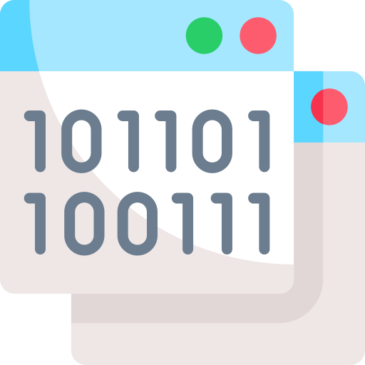 código binario Kawaii Flat icono