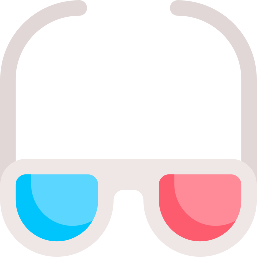 occhiali 3d Kawaii Flat icona