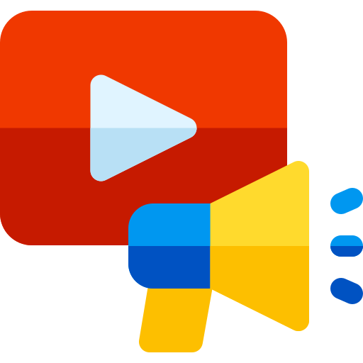 video marketing Basic Rounded Flat icono