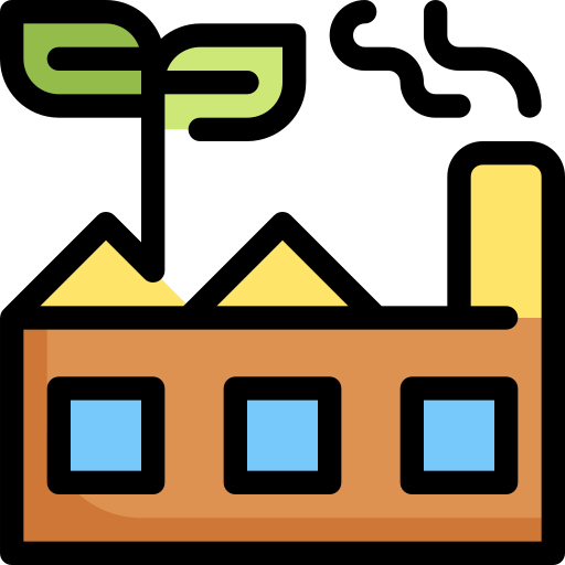 Green factory Generic Outline Color icon