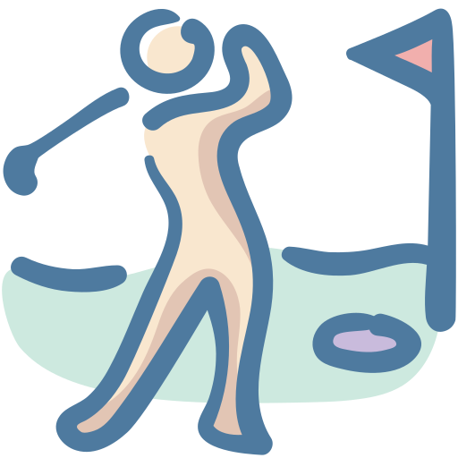 Игрок в гольф Generic Hand Drawn Color иконка