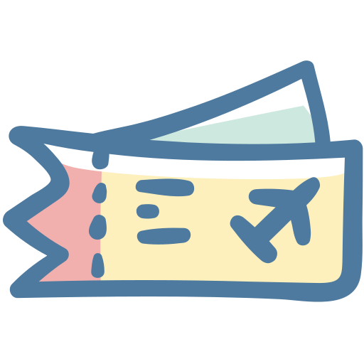biglietto aereo Generic Hand Drawn Color icona