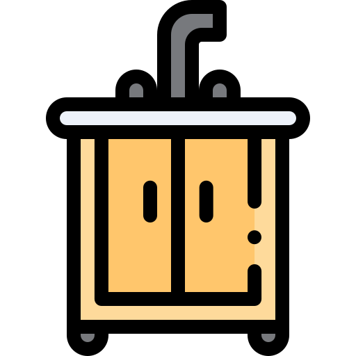 싱크대 Detailed Rounded Lineal color icon