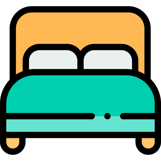 Двуспальная кровать Detailed Rounded Lineal color иконка