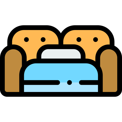 Диван-кровать Detailed Rounded Lineal color иконка