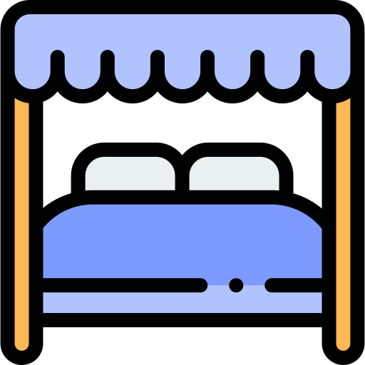 Łóżko z baldachimem Detailed Rounded Lineal color ikona
