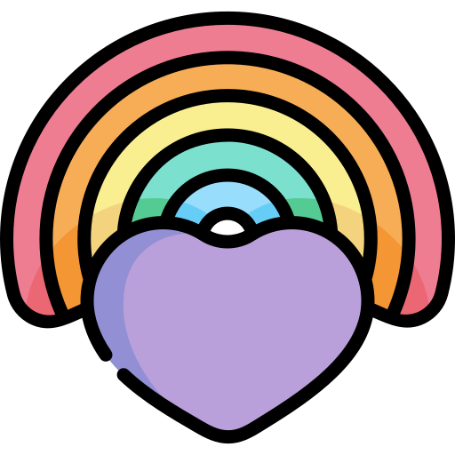 arco iris Kawaii Lineal color icono
