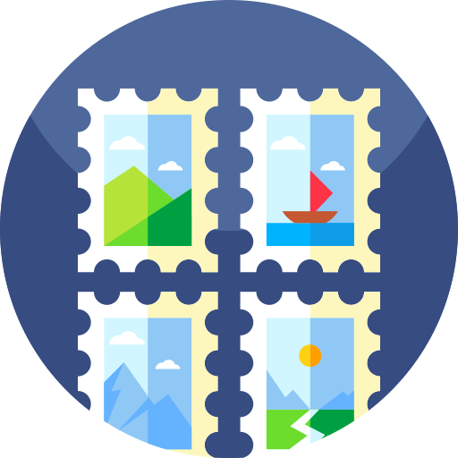 Postage Geometric Flat Circular Flat icon