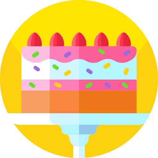 Birthday cake Geometric Flat Circular Flat icon