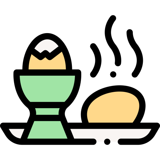 Boiled egg Detailed Rounded Lineal color icon