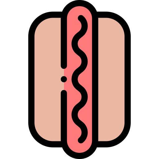 hot dog Detailed Rounded Lineal color ikona