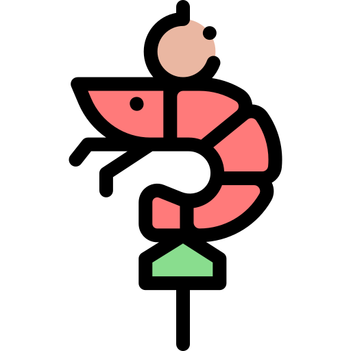 새우 Detailed Rounded Lineal color icon