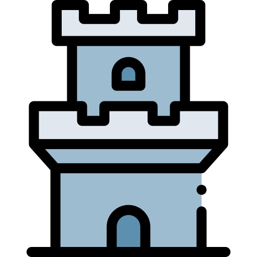 Tower Detailed Rounded Lineal color icon