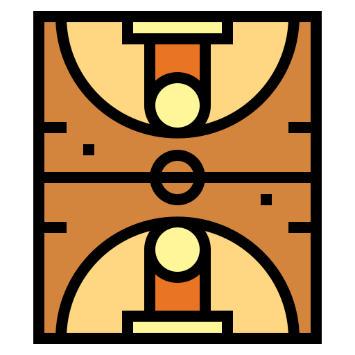 campo da basket Smalllikeart Lineal Color icona