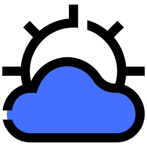 nuage de soleil Inipagistudio Blue Icône