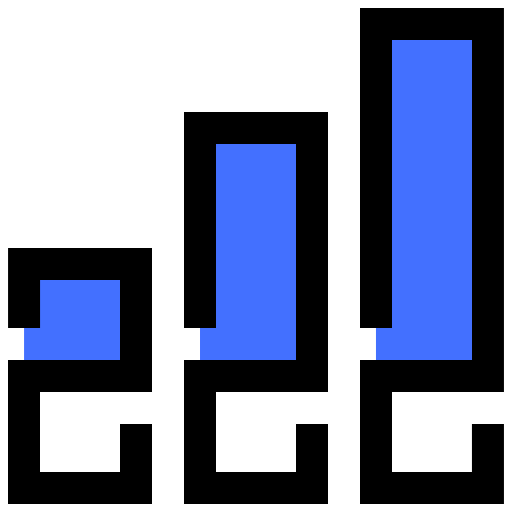 gráfico de barras Inipagistudio Blue Ícone