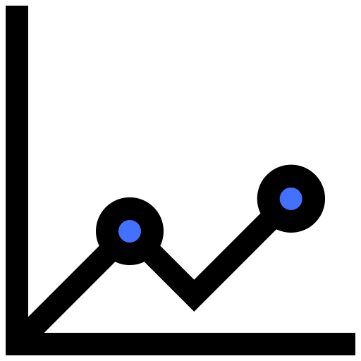 gráfico de linha Inipagistudio Blue Ícone