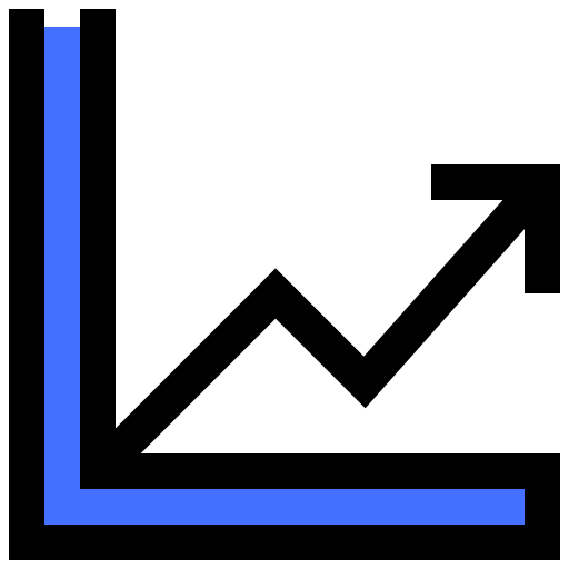 gráfico de linea Inipagistudio Blue icono