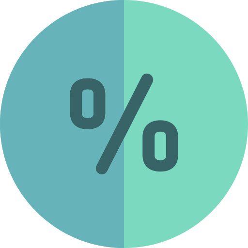 percentagem Basic Rounded Flat Ícone