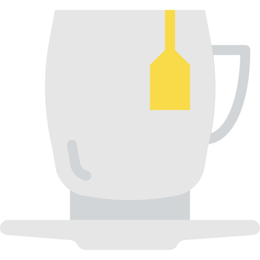 taza de té Basic Miscellany Flat icono