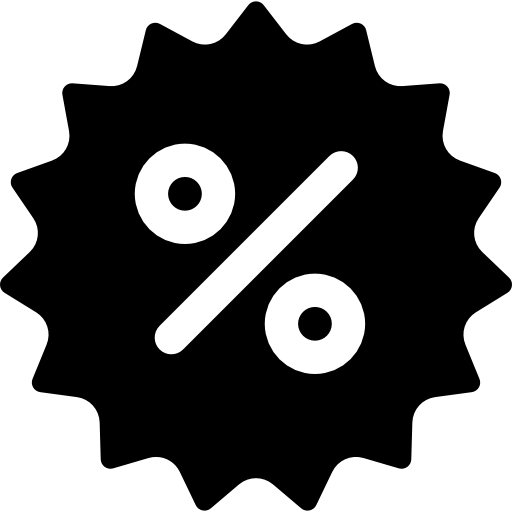 percentage Basic Rounded Filled icoon