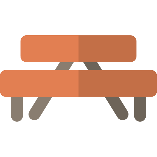 Picnic table Basic Rounded Flat icon