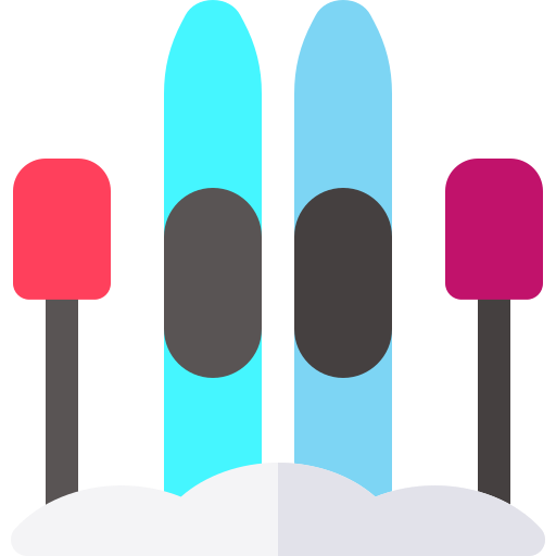 Skiing Basic Rounded Flat icon