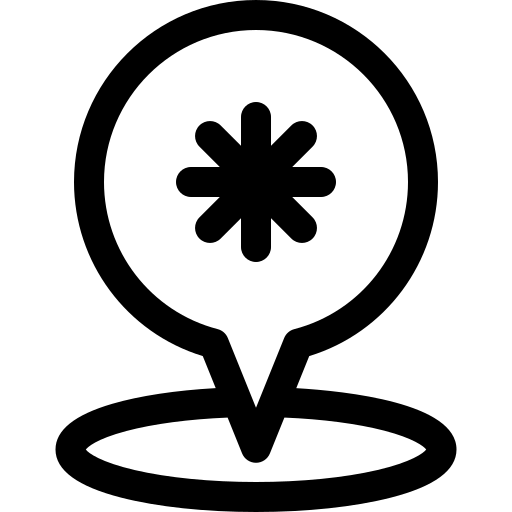 kaartmarkering Basic Rounded Lineal icoon