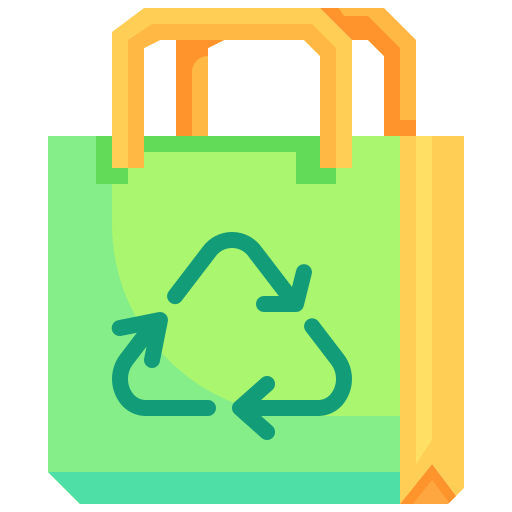 plastikowa torba z recyklingu Justicon Flat ikona