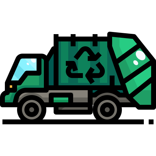 camion della spazzatura Justicon Lineal Color icona