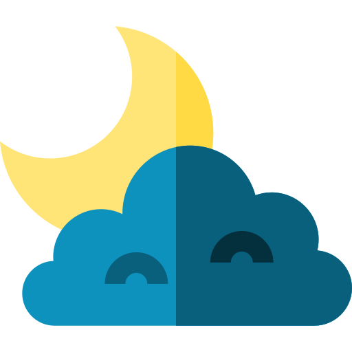 notte nuvolosa Basic Straight Flat icona